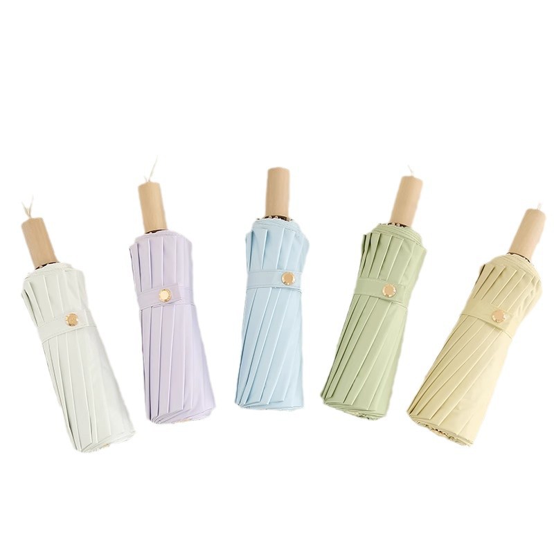 16-bone retro color rubber sun umbrella, all-purpose umbrella for female ins students, wind-resistant, sun-proof and UV-protective sunshade Item Picture