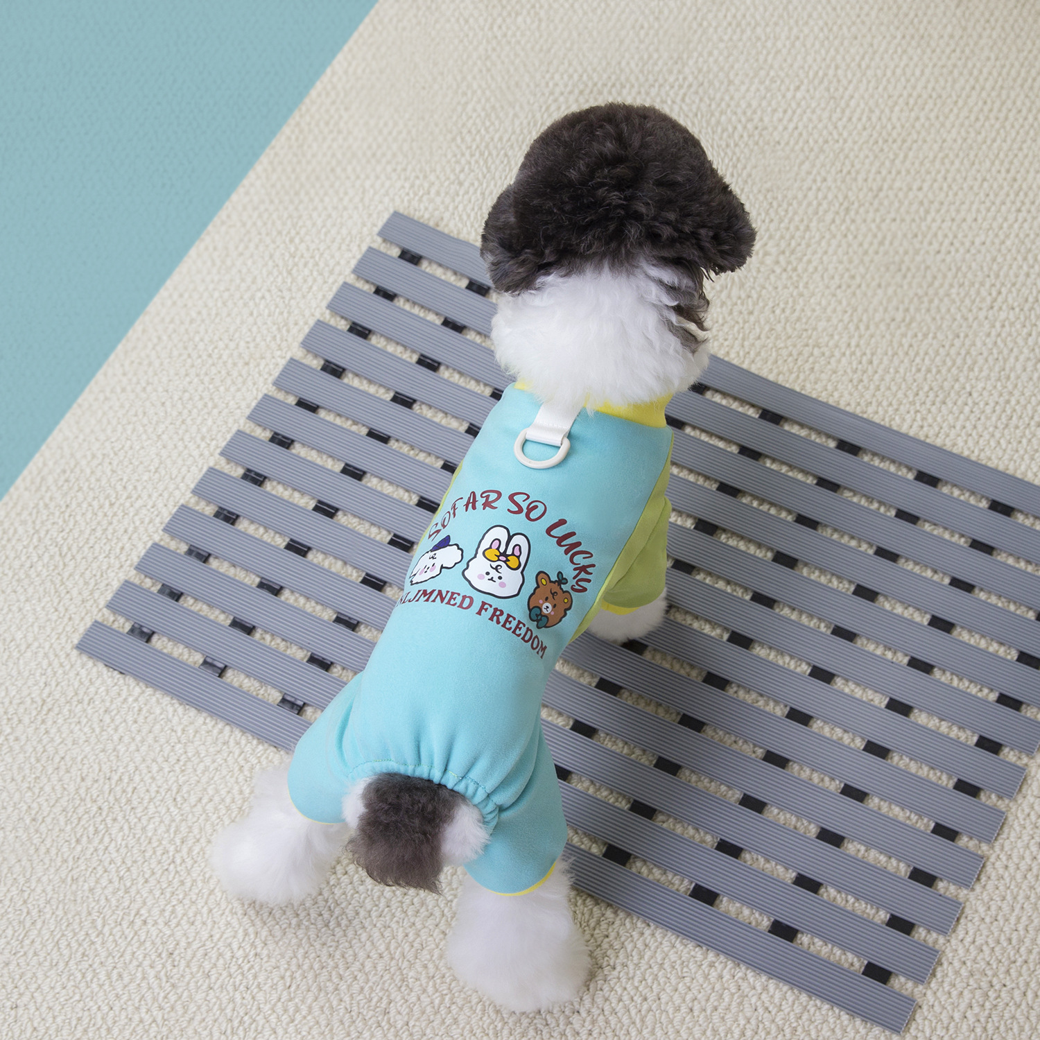 Perro mascota cuatro piernas ropa de perro medio cachorros ropa de gato productos para gatos otoño e invierno de peluche cuatro piernas ropa de teddy fafa ropa de combate Specification image