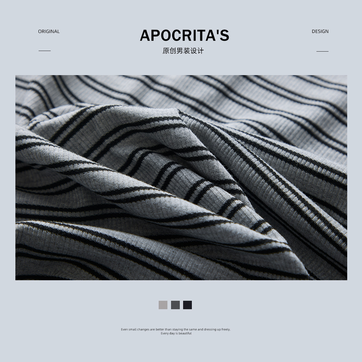 APO Men's Wear: Spring and Autumn new contrasting color striped long-sleeved T-shirt for men, a high-end trendy brand with loose base layer Application Scenario