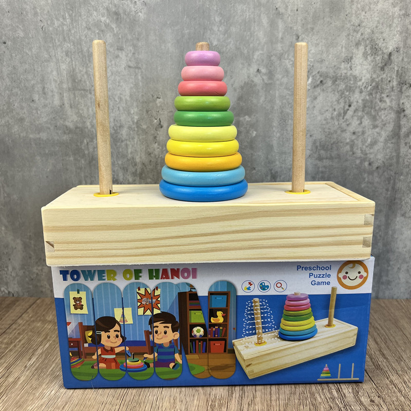 10层汉诺塔木制8层十层益智儿童汉罗塔小学生逻辑思维益智力玩具细节图