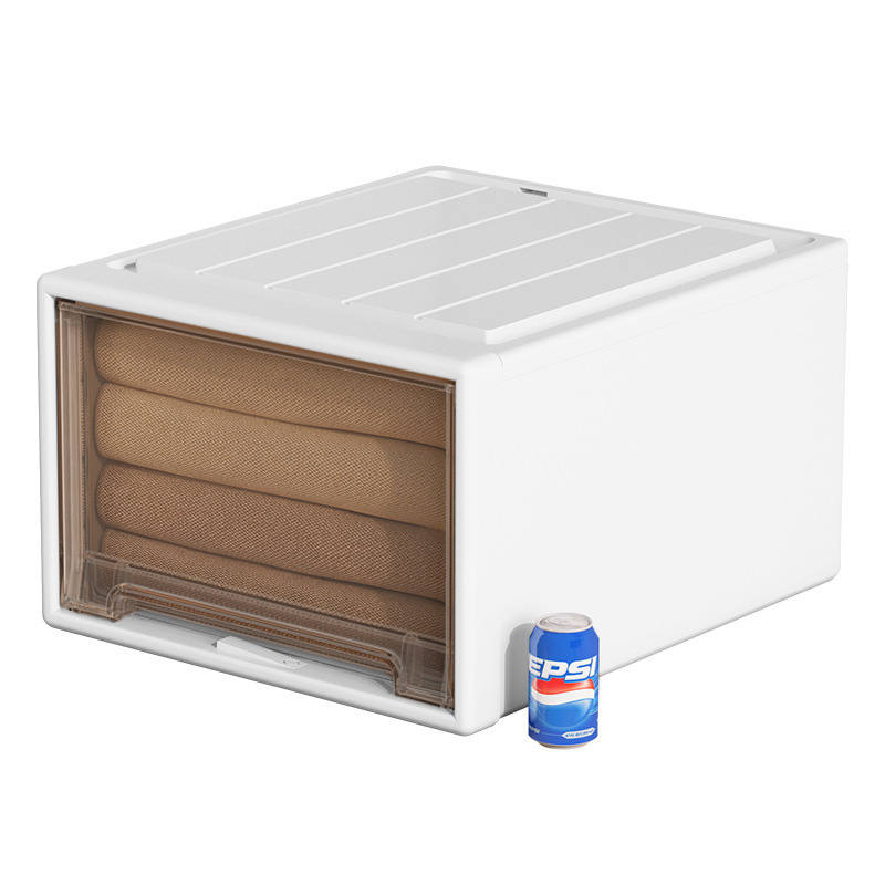 透明塑料衣柜抽屉式收纳盒服装收纳箱内衣物整理箱加厚卧室橱柜大白底实物图