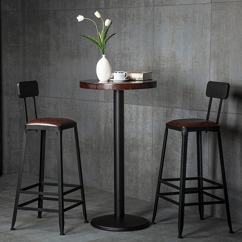 星辰金属靠背高脚椅现代吧台椅简约铁艺吧椅美式餐厅酒吧椅bar stool