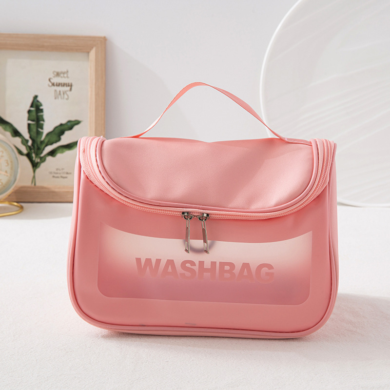 INS 'new PVC waterproof toiletry bag, Korean travel large-capacity makeup bag, portable and cute hand-held storage bag details Picture