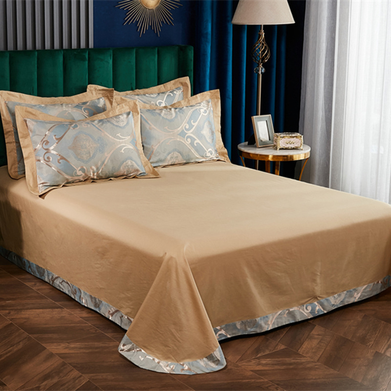 60-piece all-cotton four-piece set, European-style wedding pure cotton bed sheet, 1.8m duvet cover, brocade embroidery jacquard tencel Application Scenario