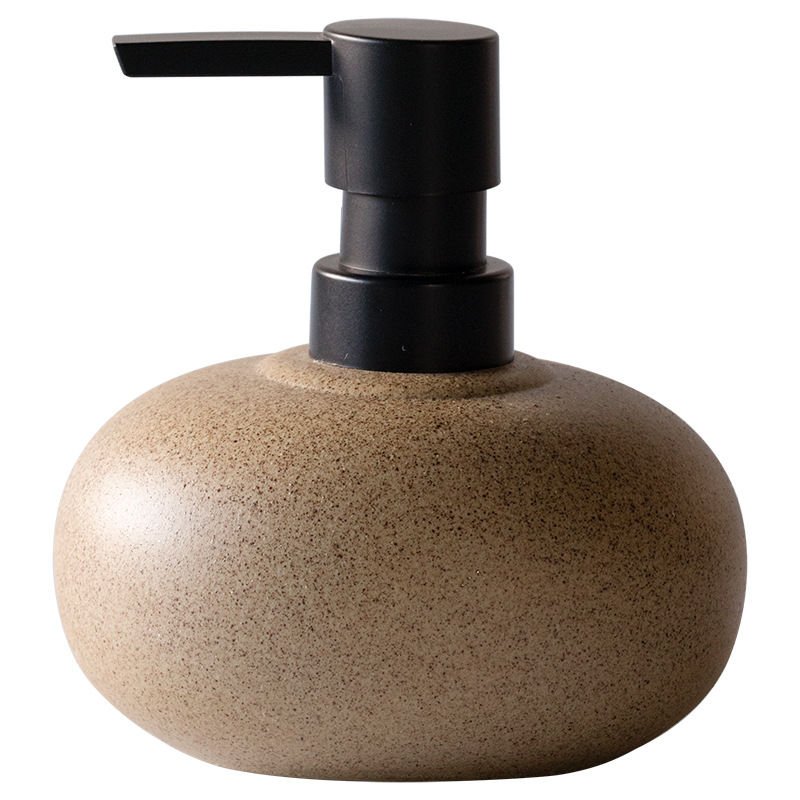 Wabi-sabi style rough earthenware press bottle, hotel and homestay lotion bottle, shampoo, body wash, hand sanitizer, conditioner portioned bottle Item Picture