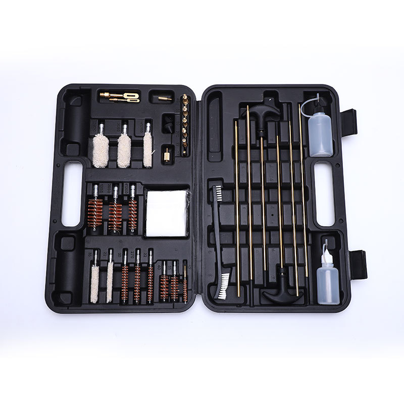 Jujian Amazon's best-selling recommended gun cleaning tool, gun barrel brush set, blow-molded box with oil can, portable gun cleaning brush details Picture