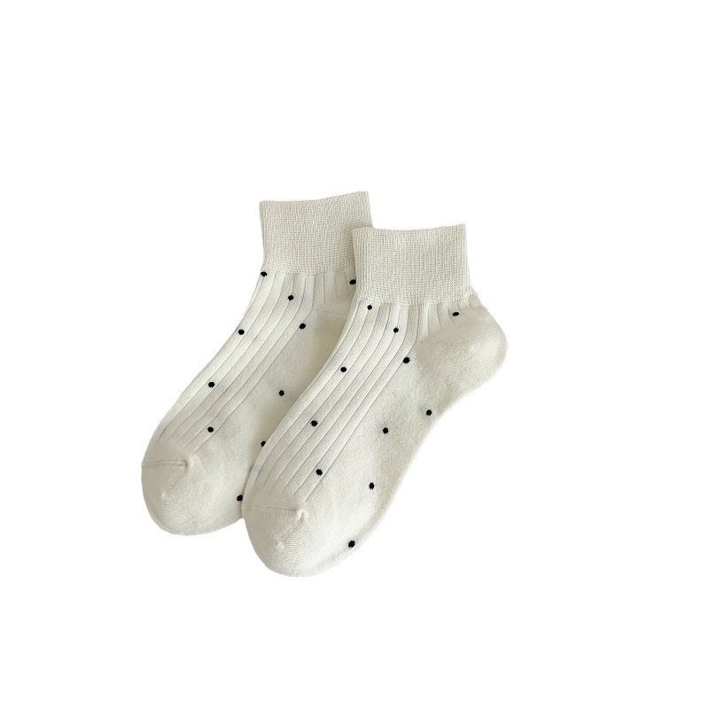Sock stall, one-piece consignment, women's white polka dot short socks, cotton socks, South Korea Dongdaemun women's short socks, miu style, grey pile socks, trendy one-piece consignment Item Picture