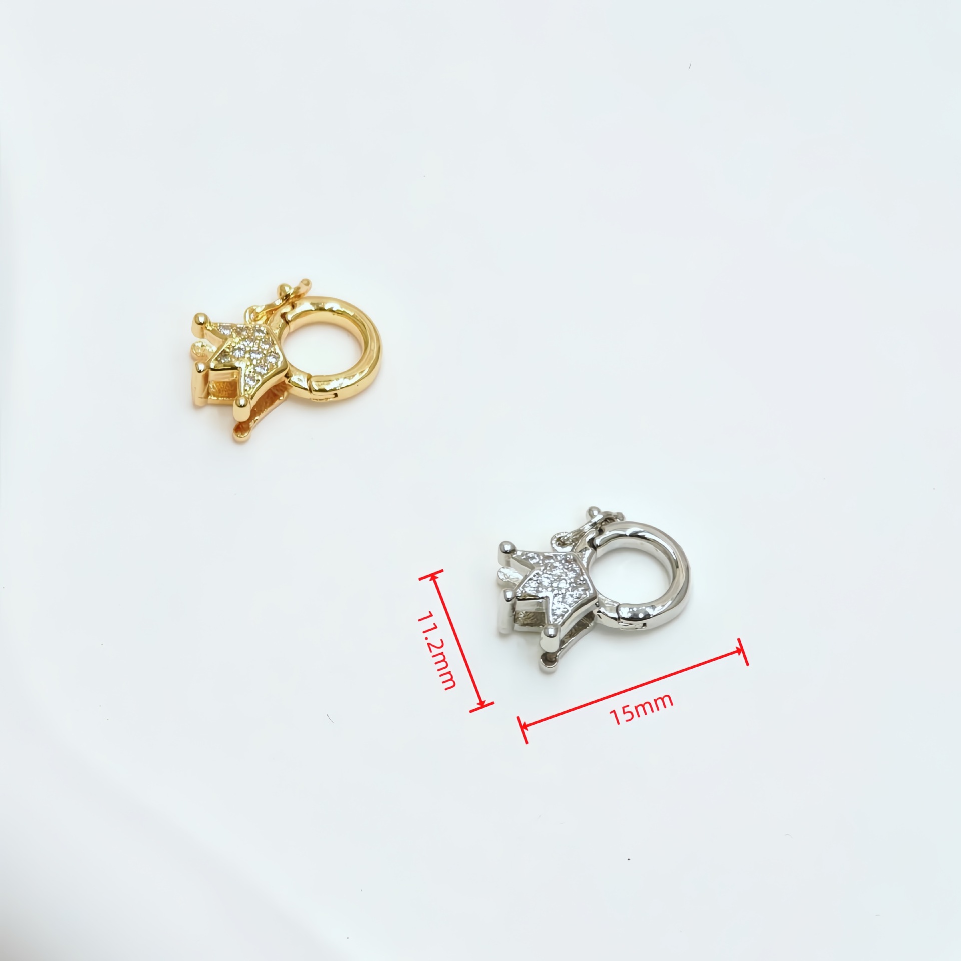 High-end brass cast irregular-shaped micro-inlaid pendant, necklace pendant, clothing pendant, 18K real gold universal pendant accessory details Picture