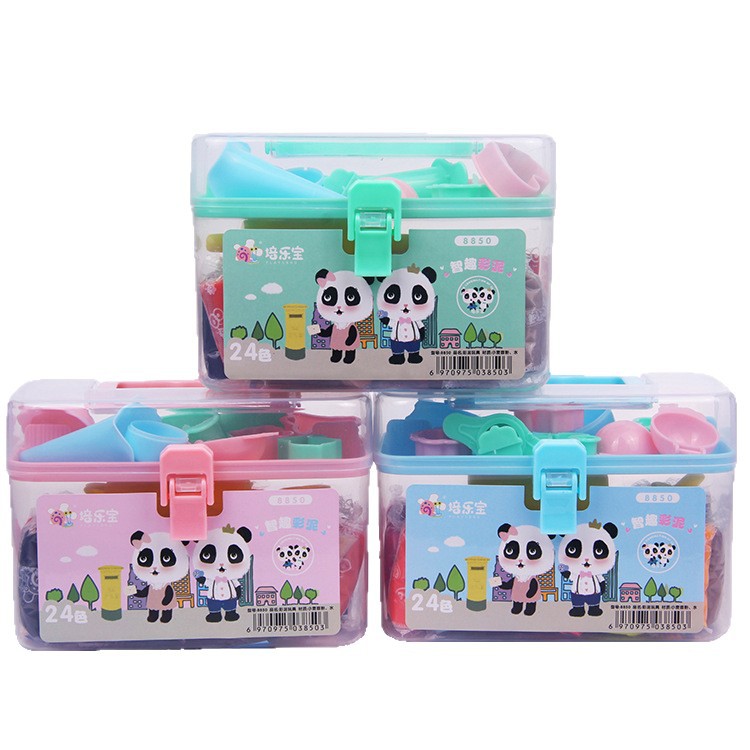 16/20/24-color plasticine box, square flour clay, colored clay, children's diy parent-child toys, educational toys Item Picture