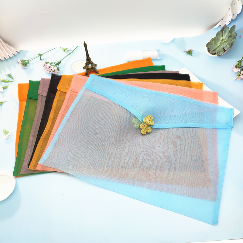 In-stock silk scarf button-up gauze bag, Chinese-style scarf flip cover, European-style gauze silk scarf bag, retro cheongsam and dress storage bag