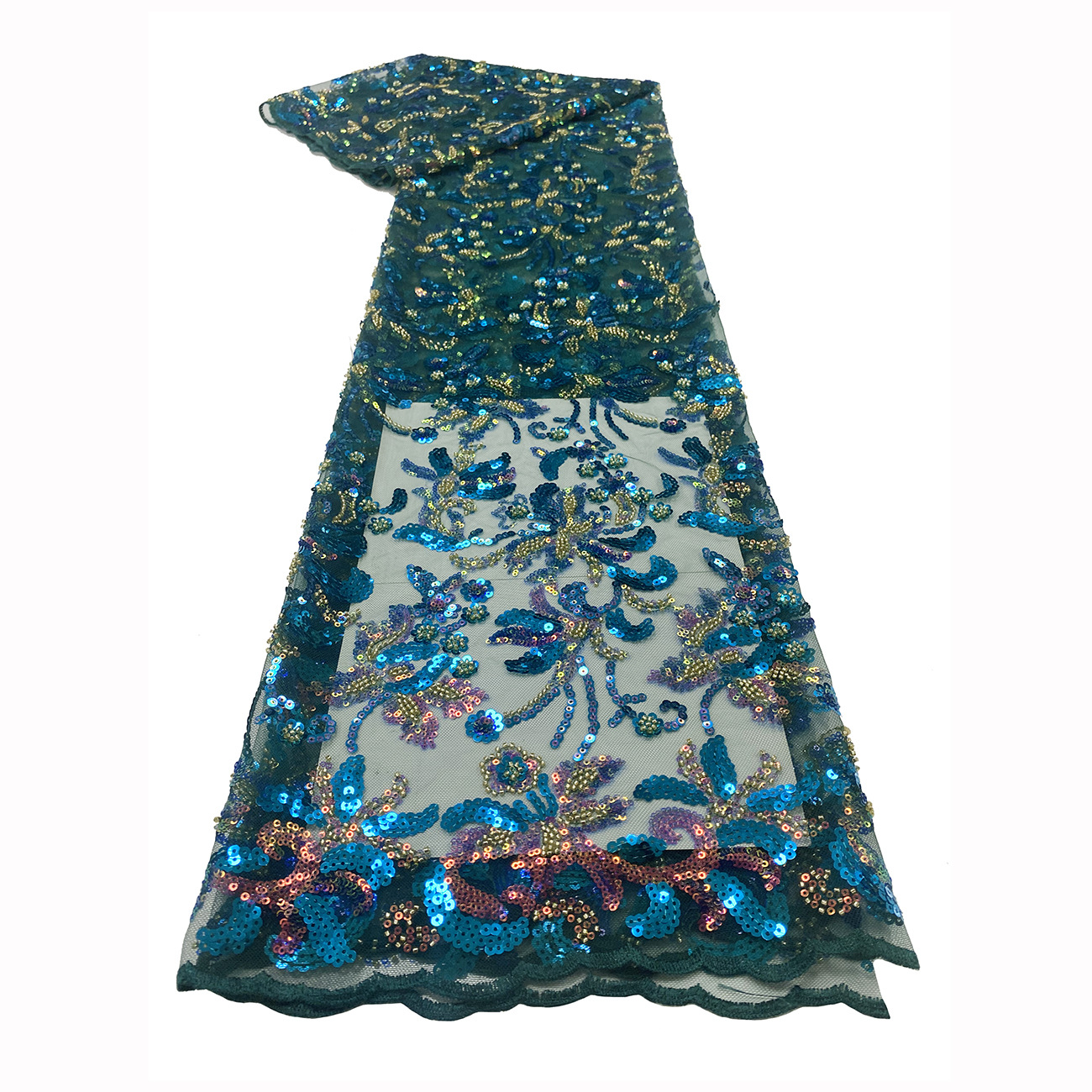 New African and Middle Eastern mesh fabric embroidery bead lace embroidery in stock