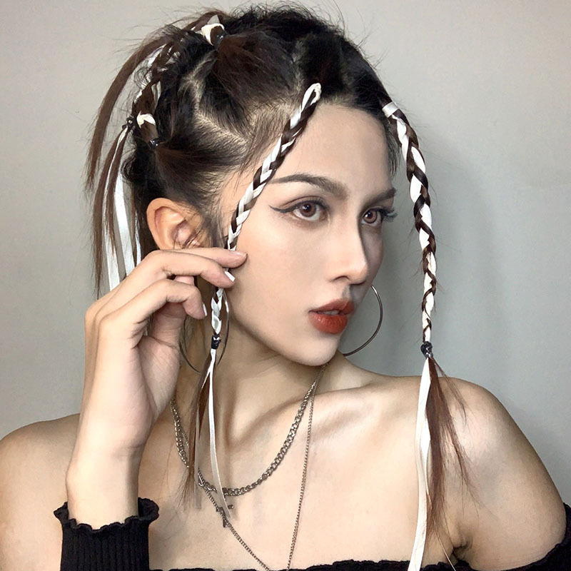 异域民族风脏辫发绳脏脏辫渐变七彩色编发头绳时尚个性绑头发饰品