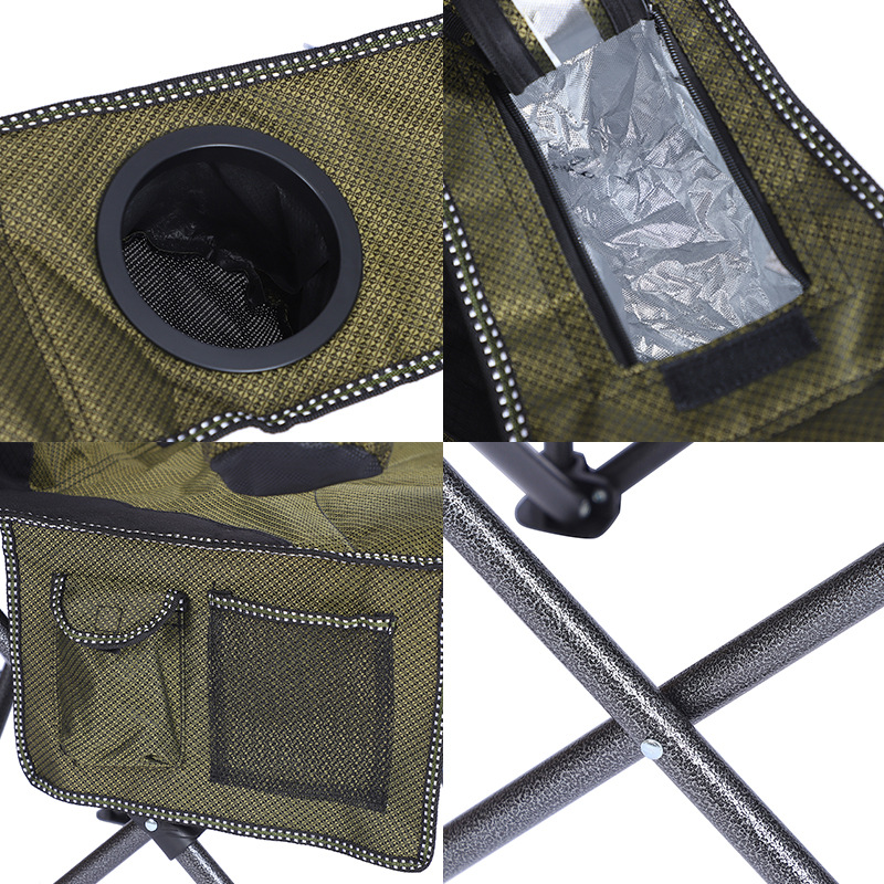 New outdoor camping folding chair, portable heated leisure chair, thickened Oxford fabric beach chair, backrest chair, cross-border details Picture