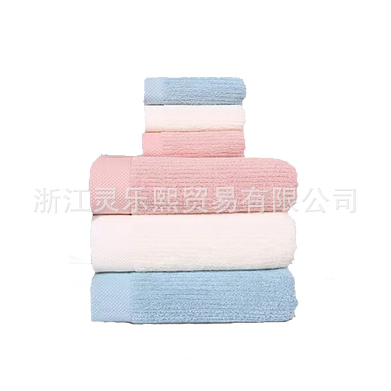 Linglexi towel, bath towel, pure cotton face wash and bath towel, adult soft absorbent face wipe, long-staple cotton fine grain series Item Picture