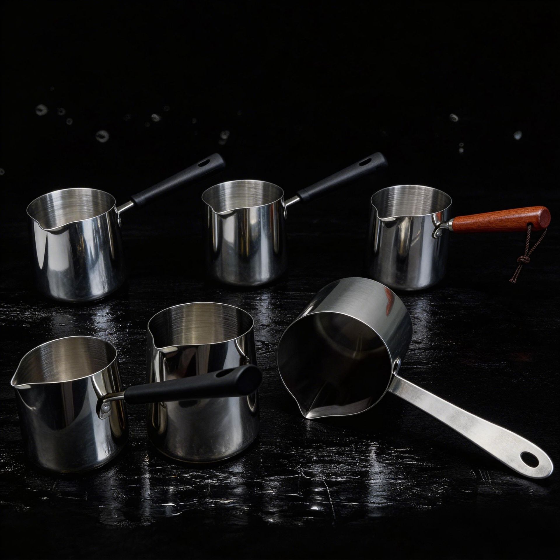 Fancy milk pot, stainless steel thickened baby food pot, baby cooking, mini deep pot, coffee cup, hot milk cup, pointed mouth milk cup details Picture