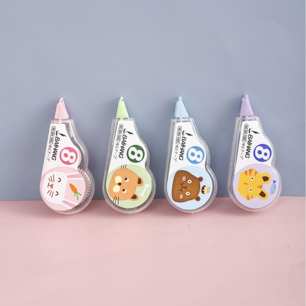 High appearance level primary school student correction tape Cartoon little animal series correction tape school stationery correction tape Application Scenario