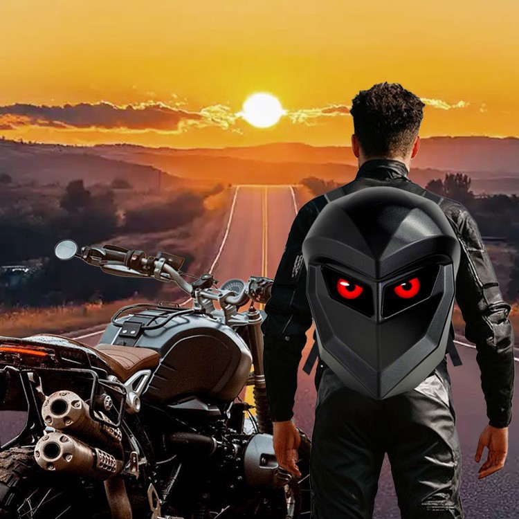 骑士机车LED背包发光DIY蓝牙防水炫酷摩托车骑行头盔硬壳运动包