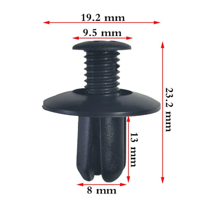 General-purpose 8mm automotive plastic expansion screw through stud, bumper, mudguard, fender, trunk snap Item Picture