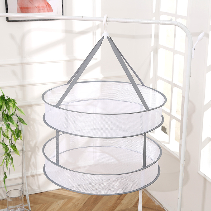 北欧风悬挂式晒衣网现货批发双层防变形家用晒衣篮多款式晾衣网