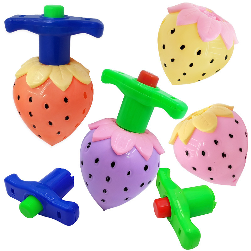 Strawberry luminous gyroscope stall toys, bouncy balls wholesale street stall children's luminous toys Item Picture