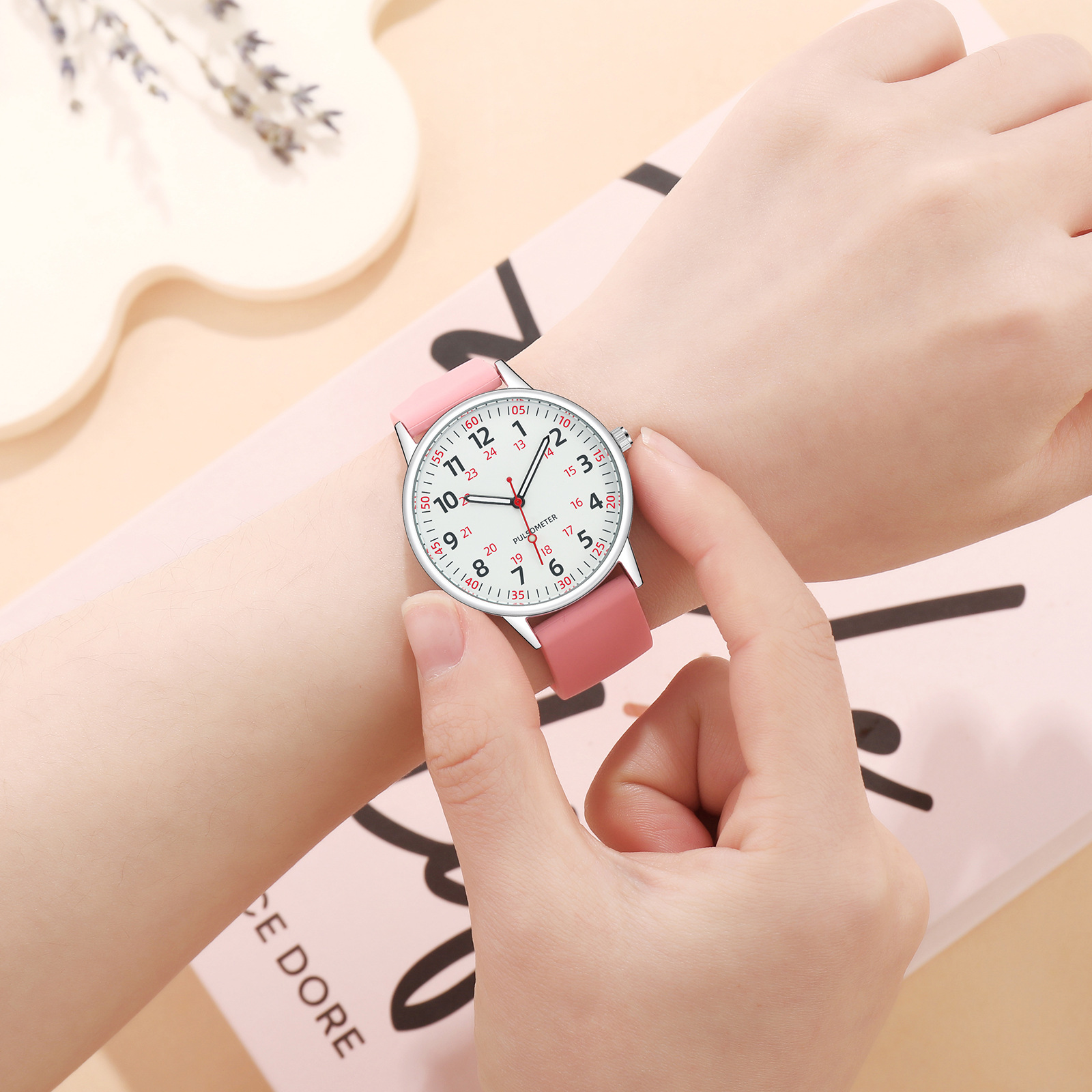 IBSO Nurse quartz watch with silicone strap, luminous, waterproof, large digital, a best-selling cross-border e-commerce product Specification image