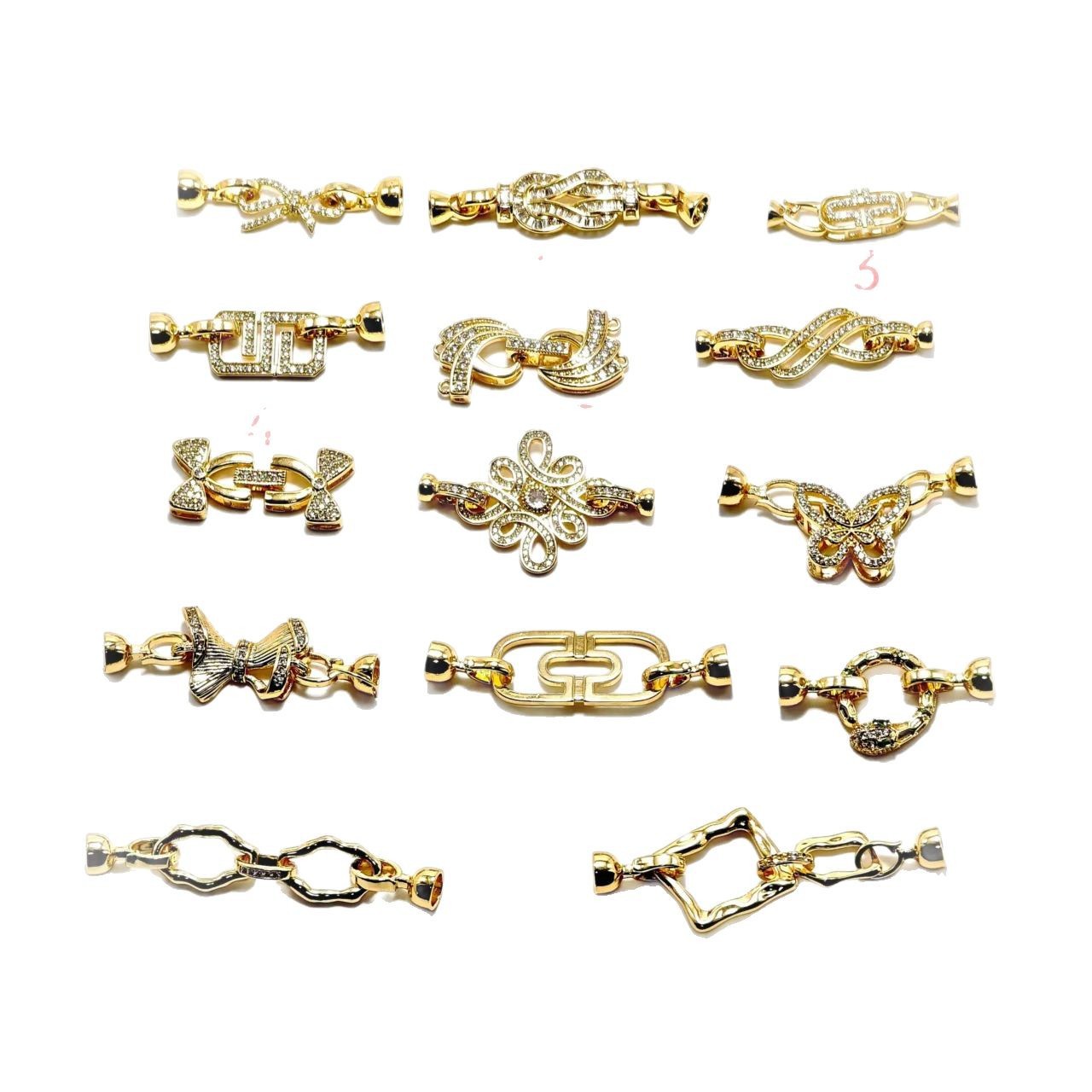 Pearl necklace buckle, double circle geometric buckle, hand-finished connecting buckle, mother-and-child buckle, sweater chain buckle, diy jewelry accessories Item Picture