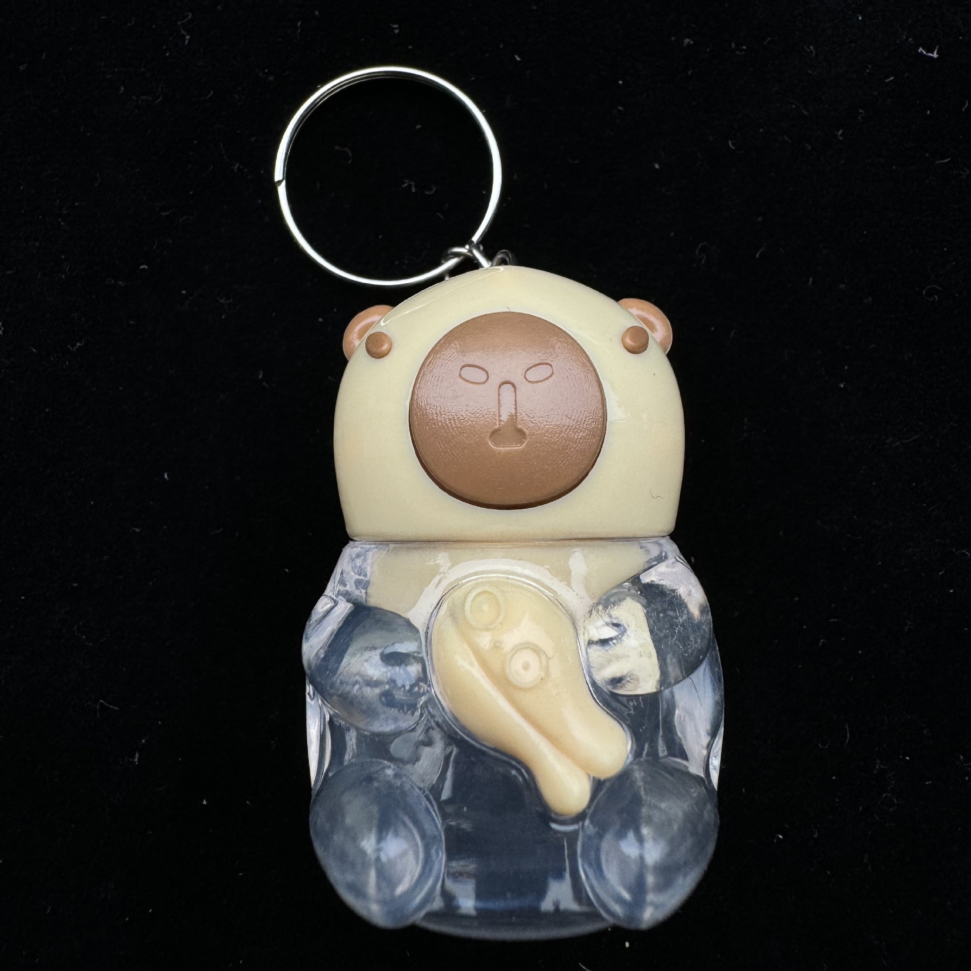 Macaron cartoon bear quicksand keychain pendant shell-shaped small item details Picture