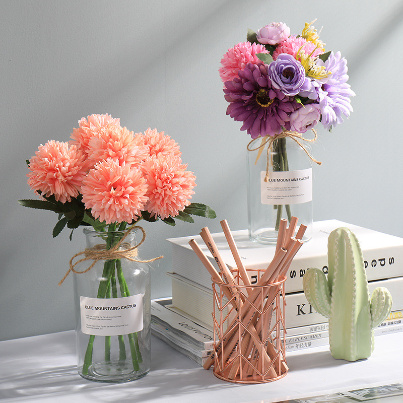 Simulación transfronteriza de flores arreglos florales decoración de salón bouquet de flores flores en seda flores secas flores artificiales hechas a mano flores falsas al por mayor