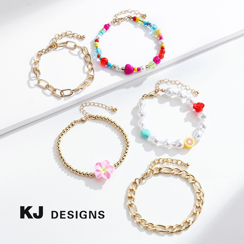 肯杰  Fruits原创手工串珠DIY热带水果Charms混搭多排女手链套装