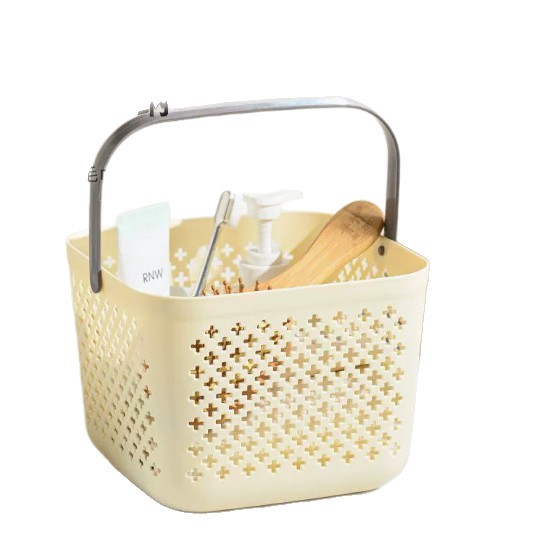 High-appearance-level hand-held hollowed-out washbasin storage basket, handle basket, plastic bath basket, sundries storage basket, clothes storage basket Item Picture