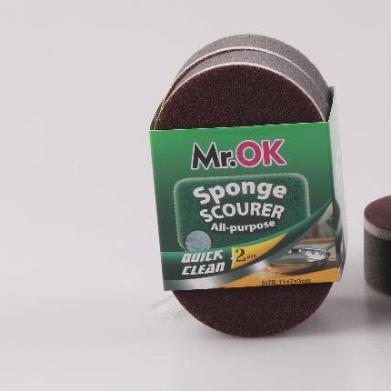 Mr.OK factory direct supply sponge scouring pads, double-sided cleaning sponges, kitchen cleaning sponges, dishwashing sponges, pot scrubbing sponges Specification image