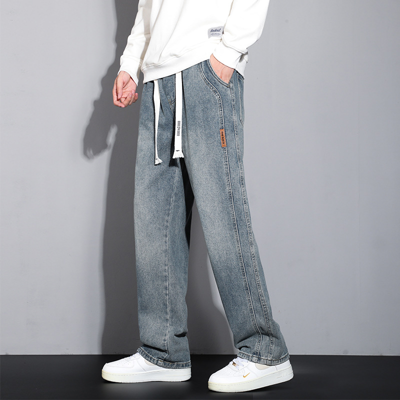 牛仔裤子男士宽松百搭/男士牛仔裤/牛仔裤/裤子男士宽松潮流/牛仔裤男士宽松休闲产品图