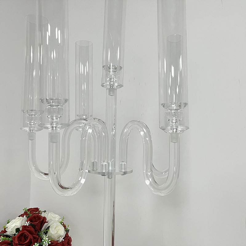 6 European acrylic candlesticks, wedding candlesticks, wedding venue decoration props, candlesticks details Picture