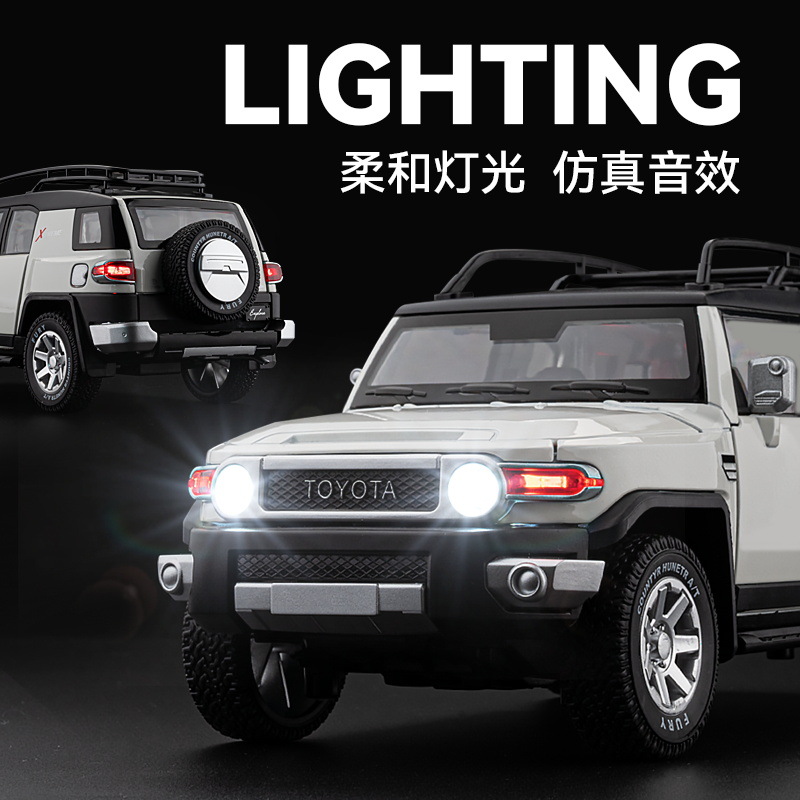 Officially authorized Toyota FJ Cruiser simulation off-road vehicle model Sound, Light and Rebound force collectible toy car ornaments Application Scenario
