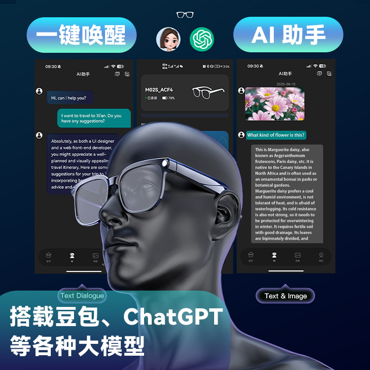 The 8-megapixel smart glasses can take photos, videos, record audio, and feature ai image recognition and dialogue translation Specification image