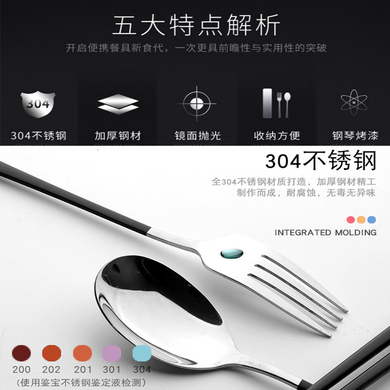 生日刀叉/刀叉勺/蛋糕刀叉/刀叉勺子包装纸盒/不锈钢产品图