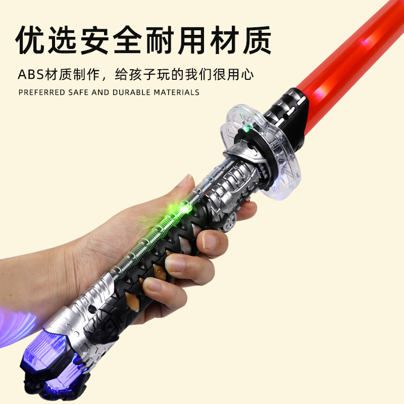 Cross-border children's sound and light samurai sword toys, boys' light and music flashing laser sword toys, night market street stall wholesale Application Scenario