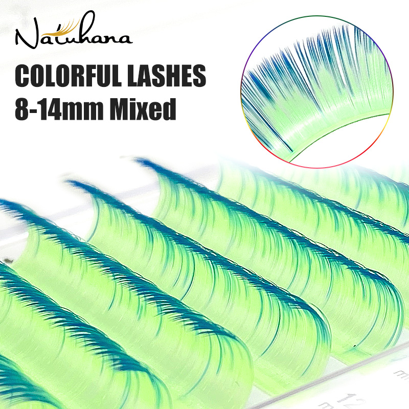 shanilak gradiente color individual 12 filas de pelo redondo suave manual floración delgada pestañas postizas nuevos invitados cortesía Application Scenario