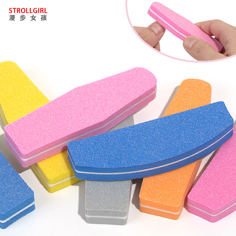 美甲海绵搓条EVA海绵搓条迷你半月型指甲锉打磨修型指甲锉条磨砂