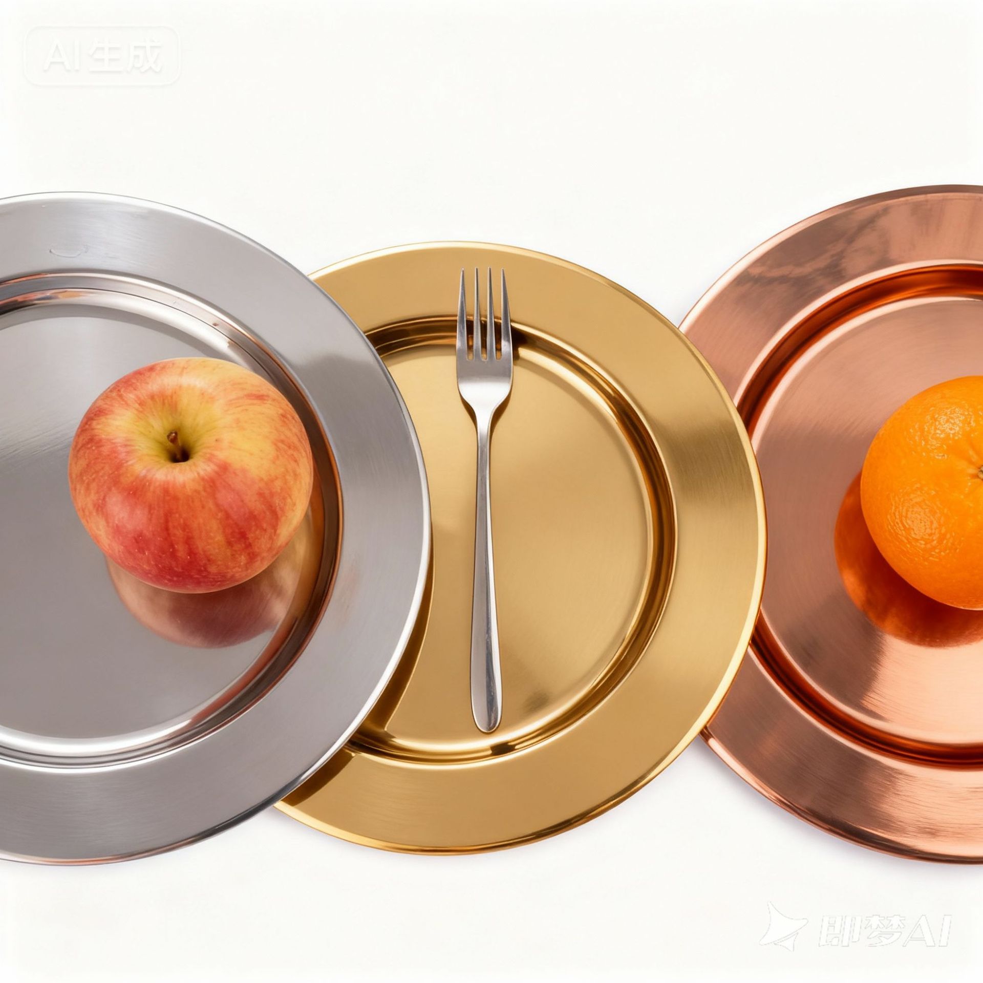 Stainless steel smooth plates, dinner plates, round flat plates, Western steak plates, restaurant bright pastry plates, cake plates details Picture