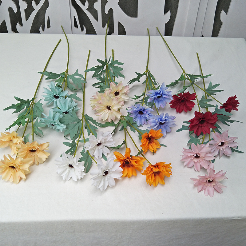 仿真花DIY发饰配件/仿真花/5朵塑膠花/假花/假花批发细节图