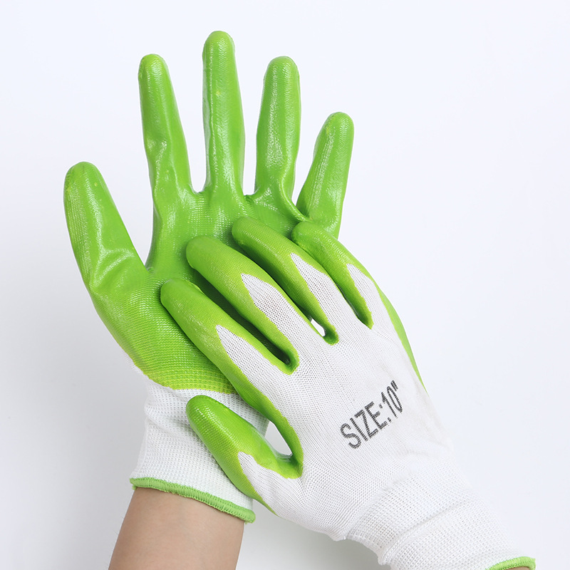 Factory wholesale impregnated rubber labor protection gloves are cut, wear-resistant, anti-slip, comfortable and breathable for industrial construction site work Specification image