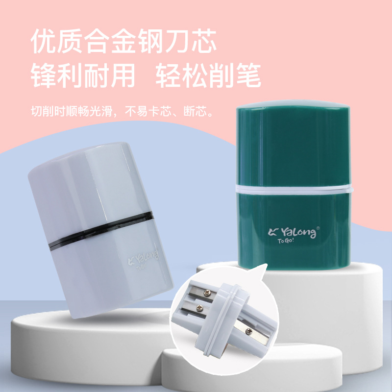 Cross-border factory direct sales triangular design double-hole pencil sharpener for primary school students with creative customization details Picture