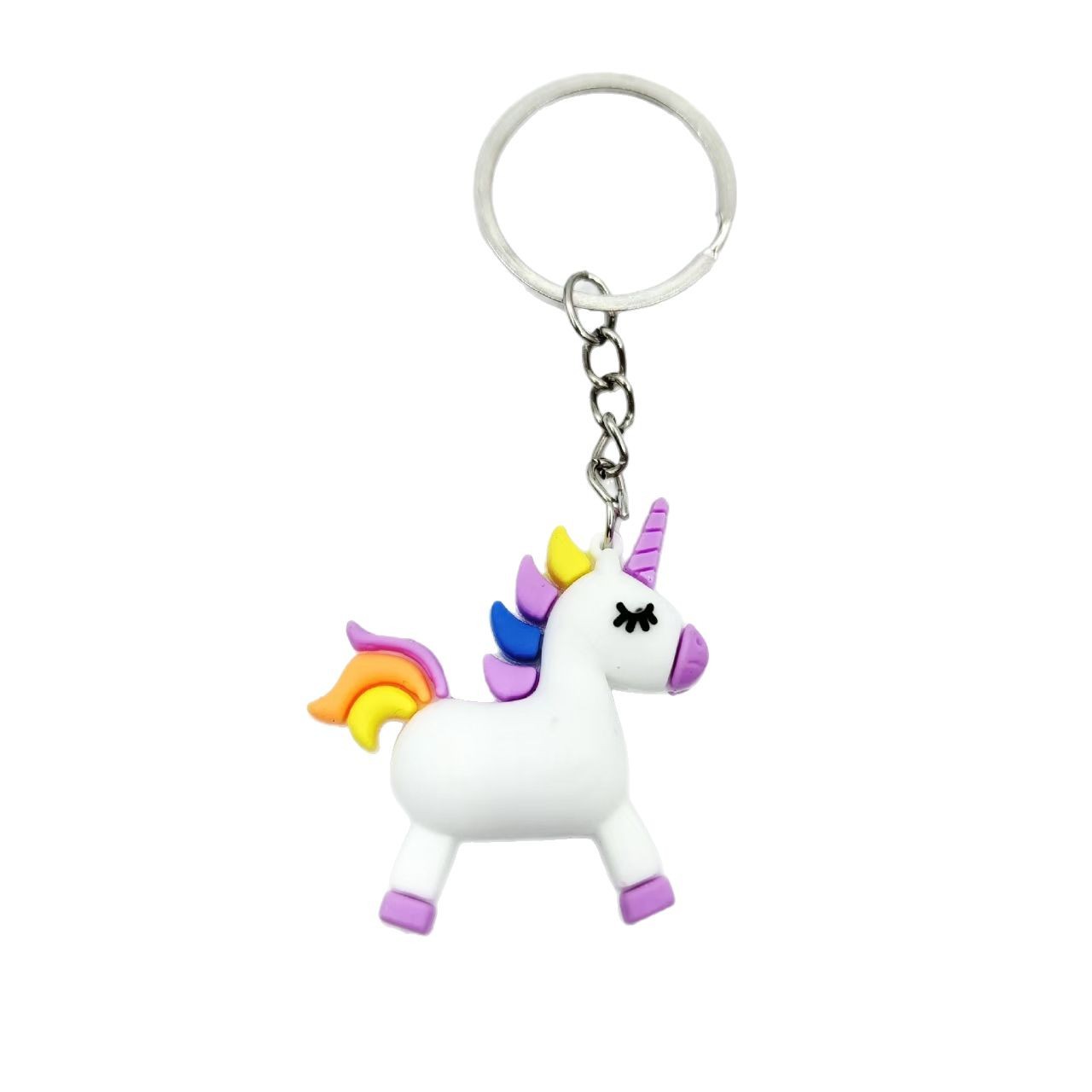 Cross-border PVC soft rubber keychains, cartoon unicorn figurines, keychain accessories, bags, decorations, small accessories Item Picture