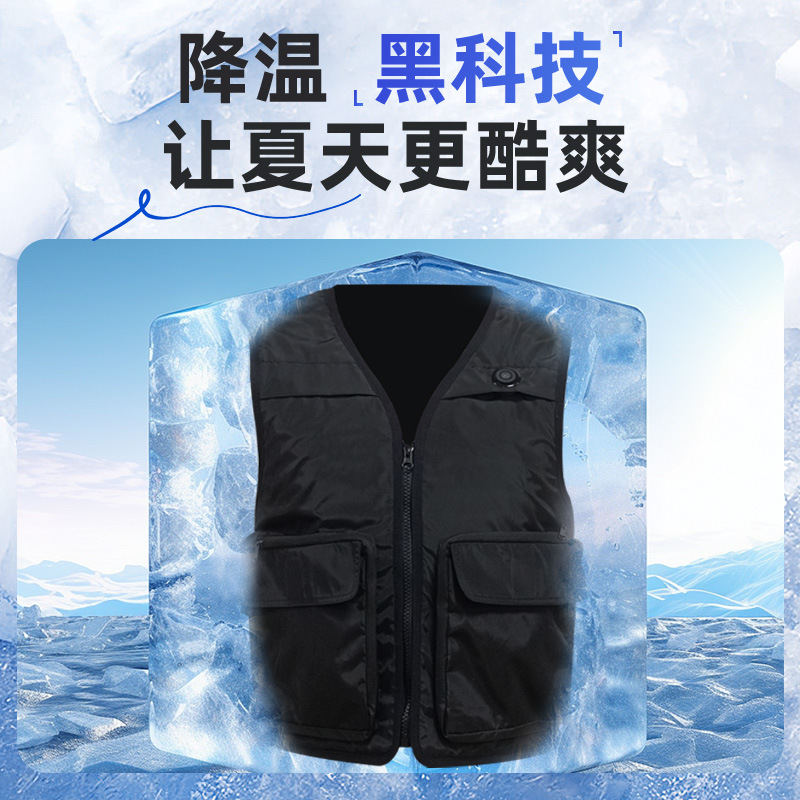 Blue water circulation cooling vest for men's security guards, breathable and cooling vest details Picture