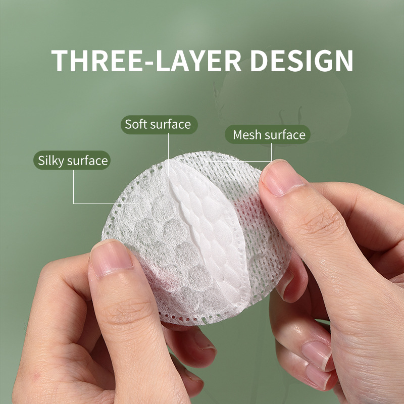 LMLTOP 80pcs embossed circular cotton pads for makeup SY452产品图