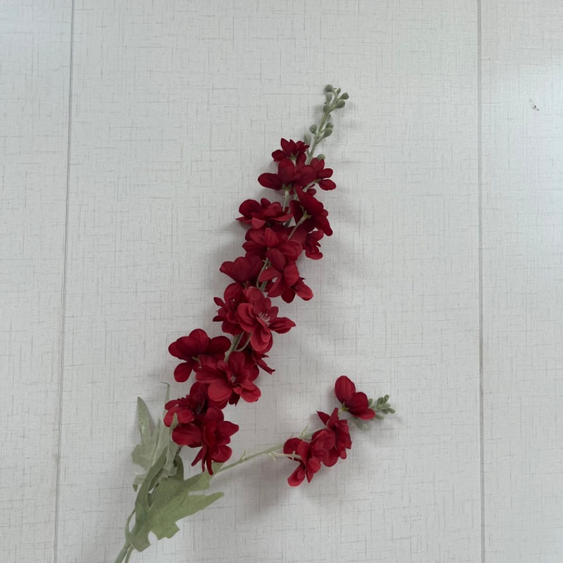 速卖通热卖飞燕草仿真花风信子婚礼堂挑高2叉植绒飞燕草仿真花细节图