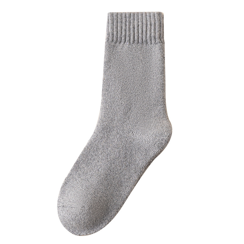 One-piece consignment of woolen socks, thickened socks for men to keep warm in winter with fleece, super thick men's mid-calf, and extra-thick cashmere socks for Northeast winter Item Picture