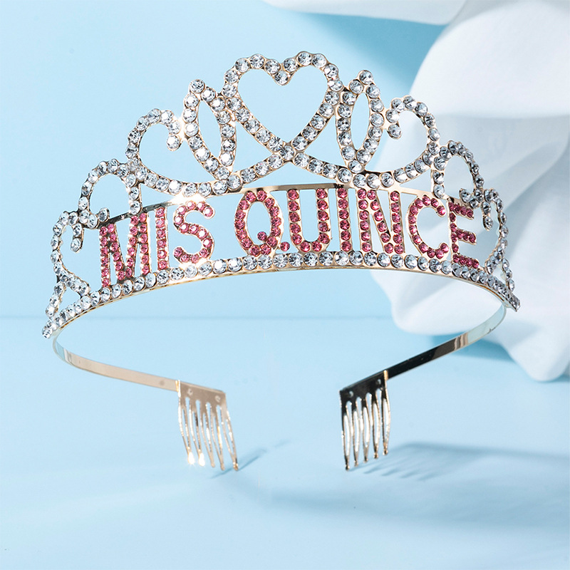 Cross-border European and American design sense, my 15-year-old MISQUINCE letter hair band, happy birthday, water diamond crown, children's wholesale hair accessories, headwear and headwear accessories Application Scenario