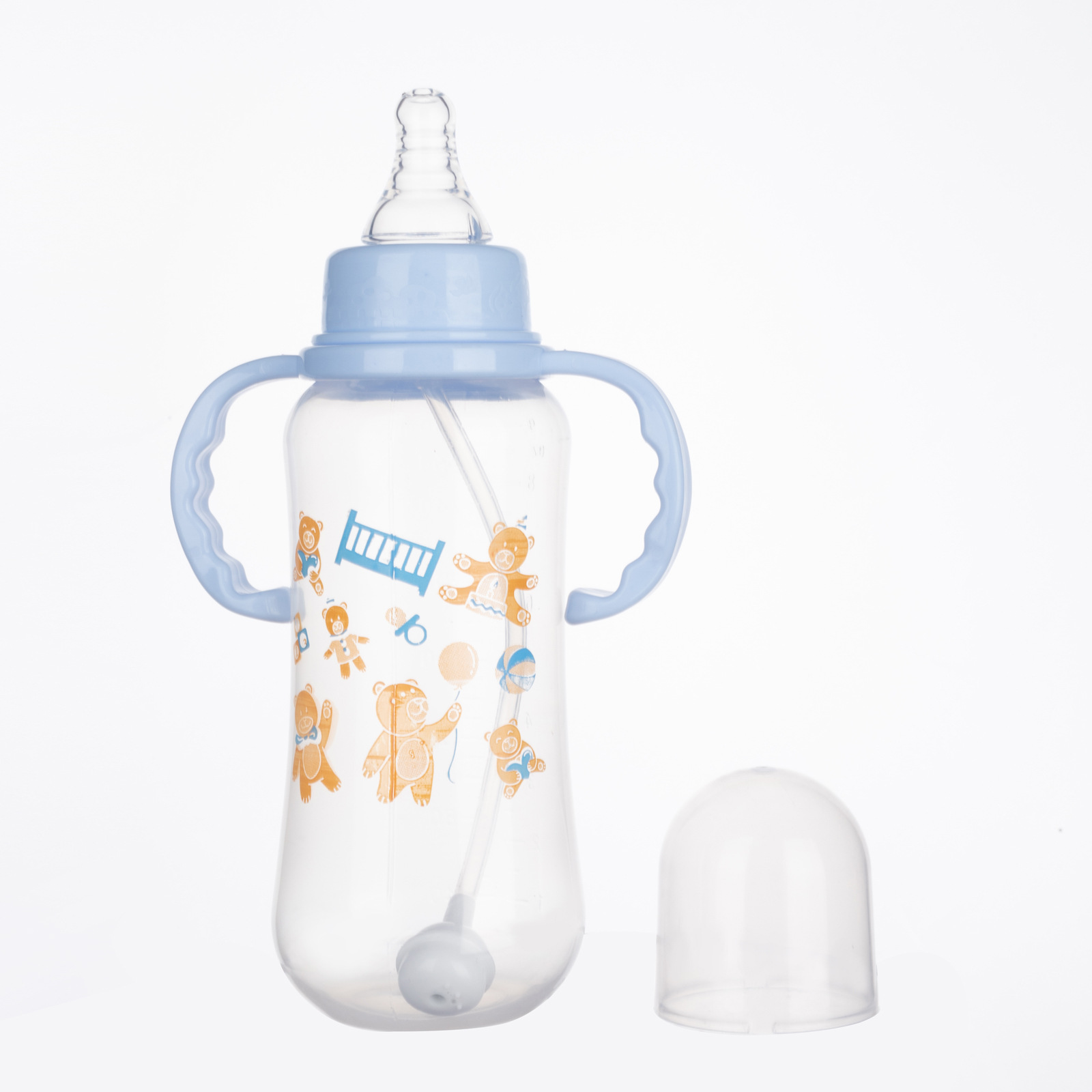 外贸婴儿喂养奶瓶280ml带手柄标准口径防摔奶瓶母婴用品厂家批发细节图